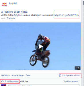 Abb4: Facebook Post von Red Bull (Quelle: https://www.facebook.com/redbull?fref=ts)